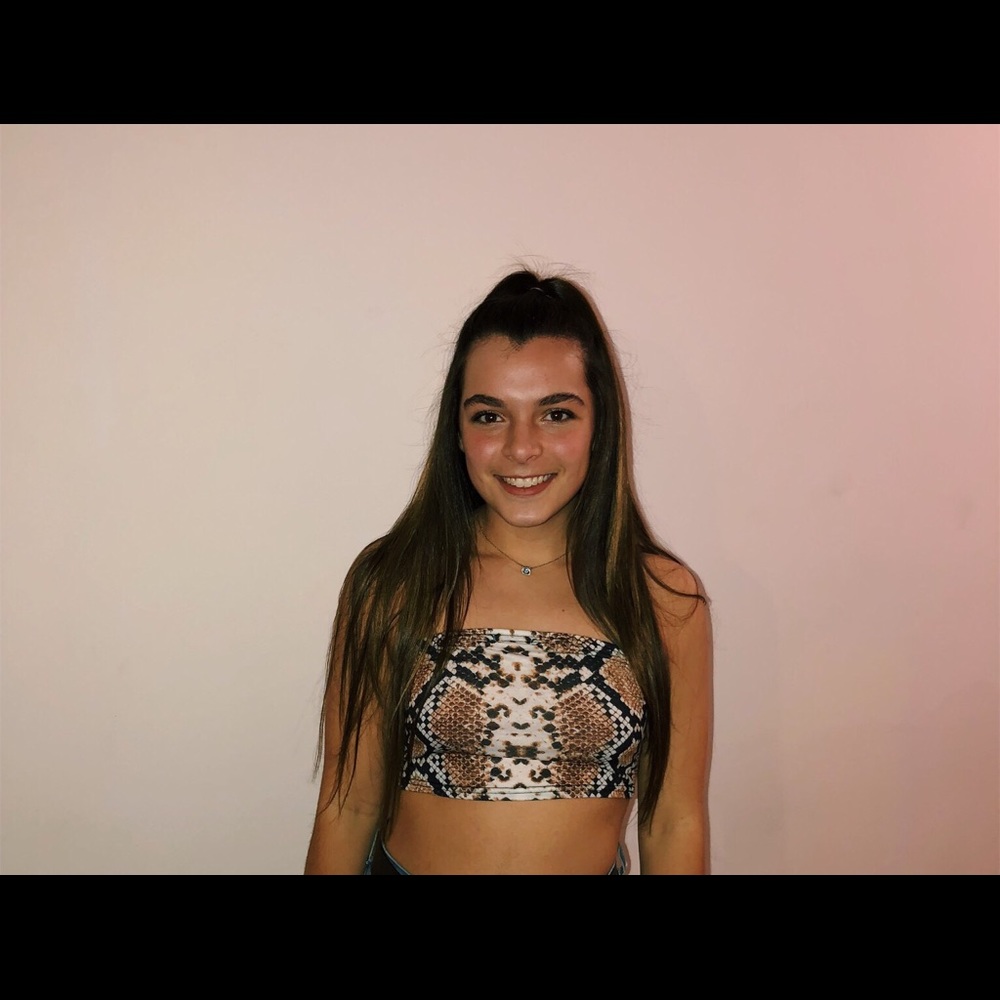 PrettyLittleThing snake skin patterned tube top